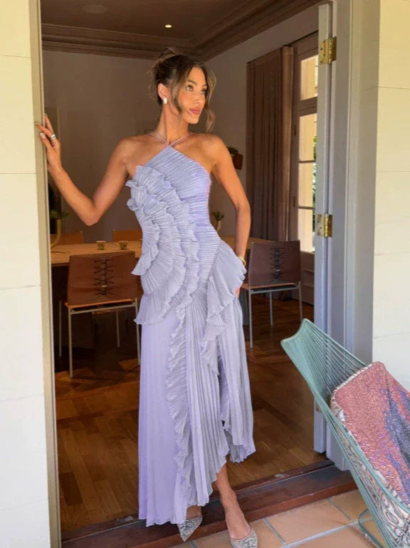 Robe en mousseline plissée amincissante – L'indispensable fluide des escapades en bord de mer