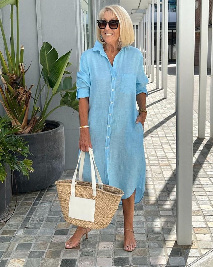 Robe décontractée à manches longues tendance