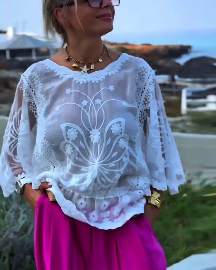 Blouse tendance couleur unie