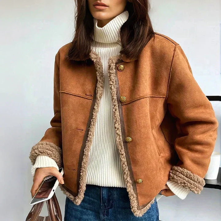 Veste luxueuse en cuir de mouton véritable