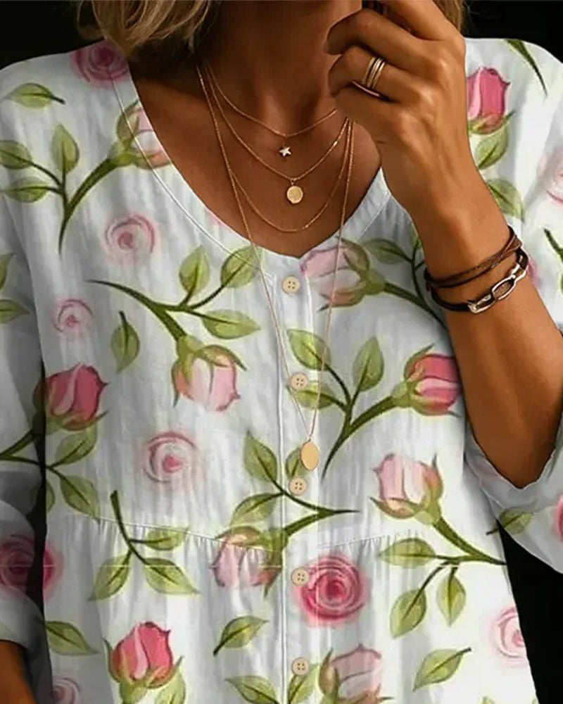 Blouse ample à imprimé floral