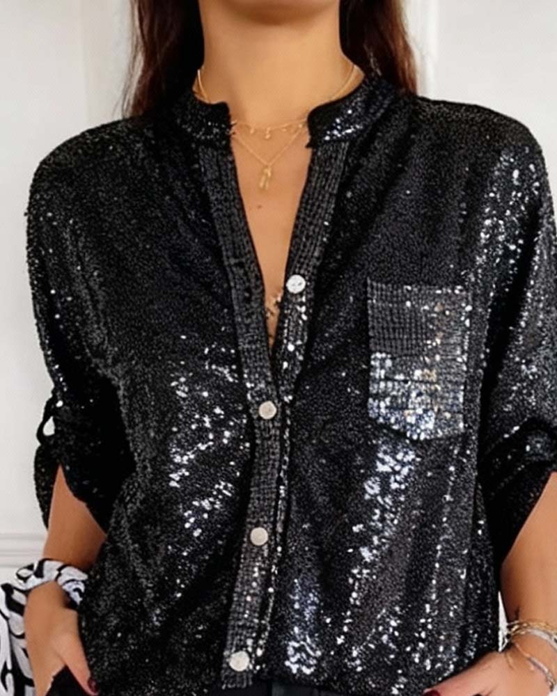 Chemise élégante unie à poche