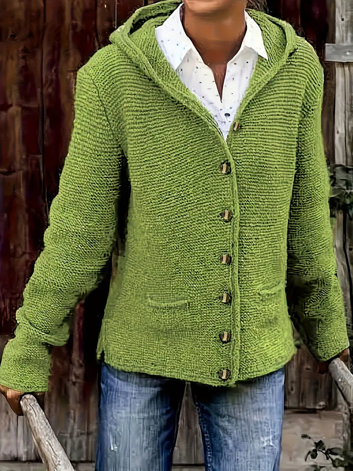 Cardigan élégant à manches longues et à capuche