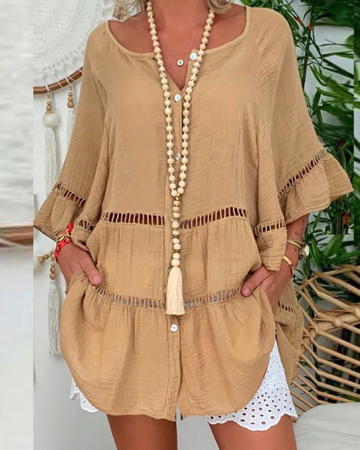 Gallery Print robe midi sans manches