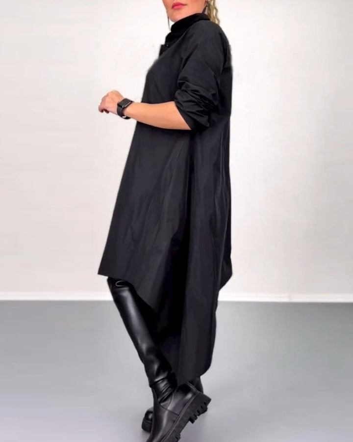 Robe décontractée irrégulière à couleur unie