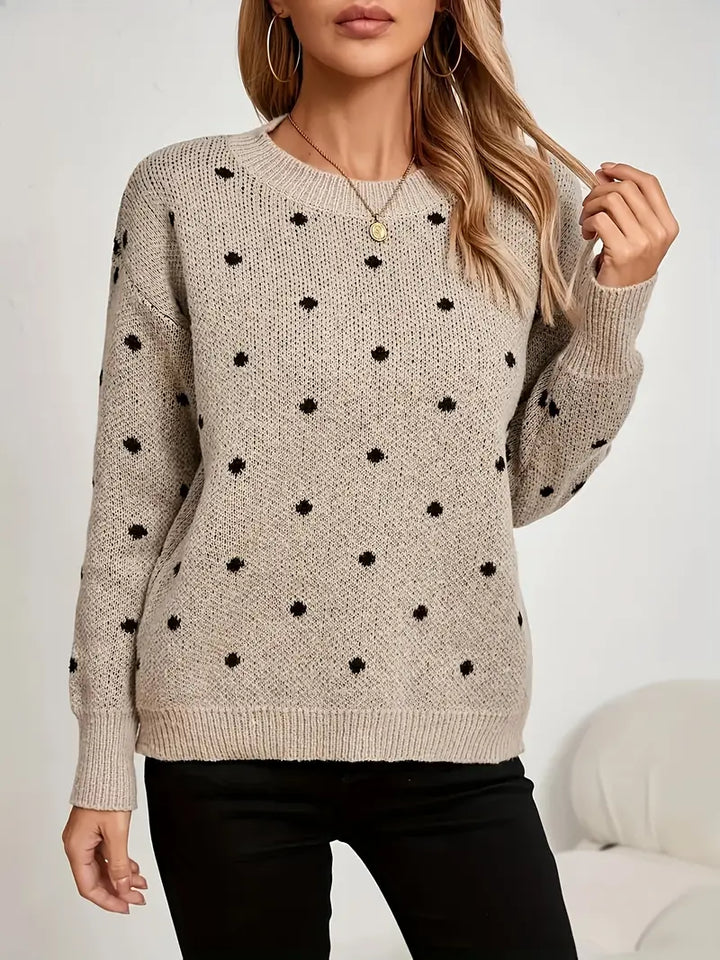 Pull confortable à col rond pour femme