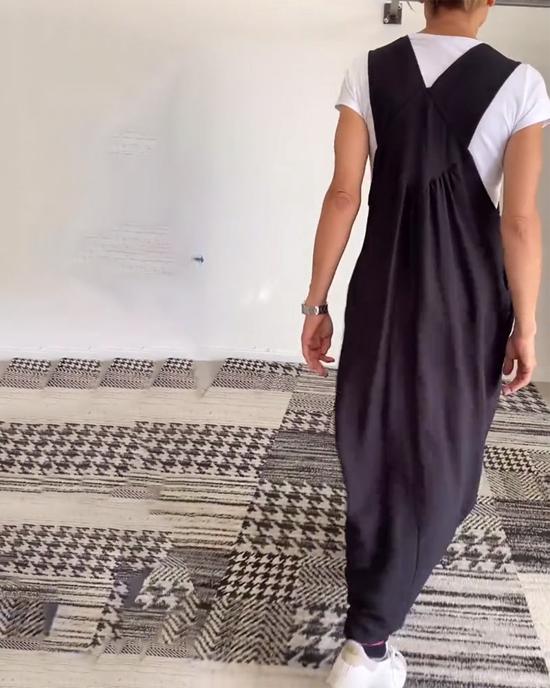 Robe décontractée à couleur unie avec bretelles