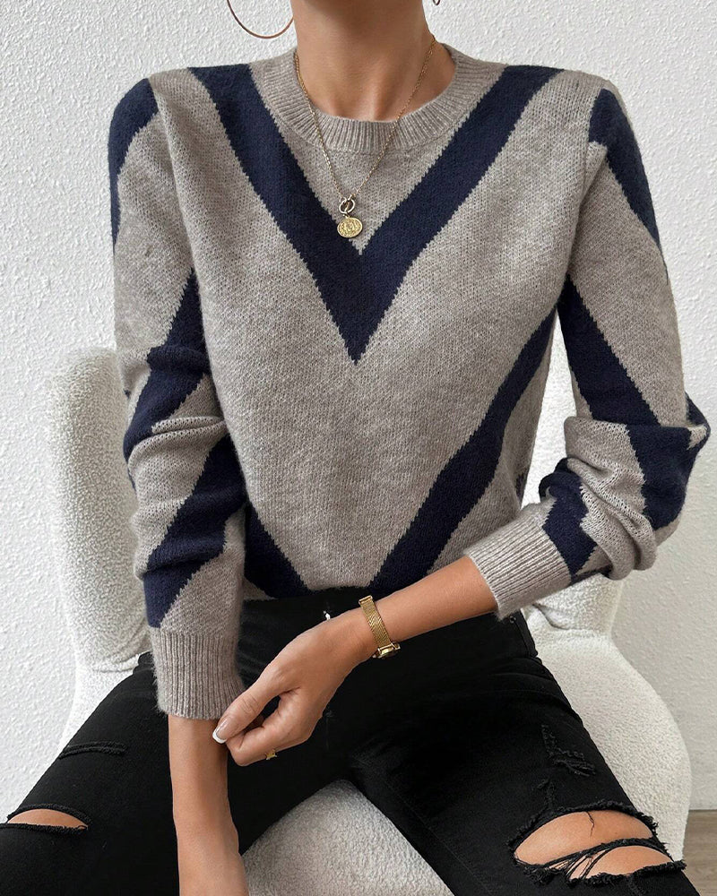 Pull à col rond Geometric-Print