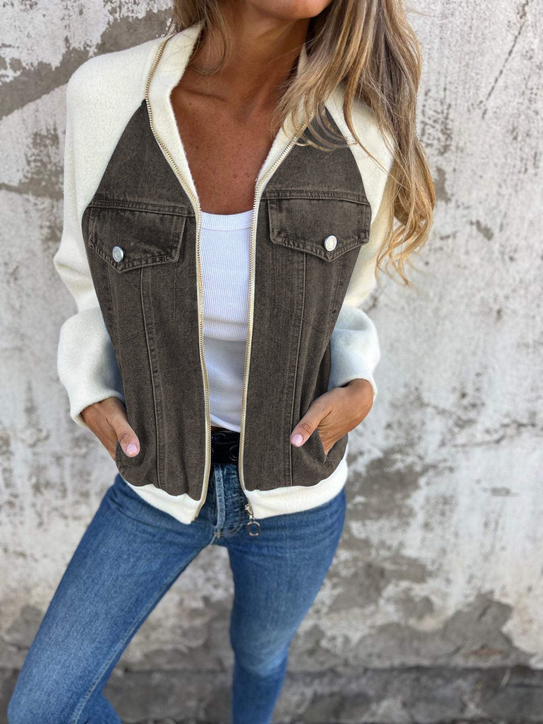 Blouson bomber zippé moderne