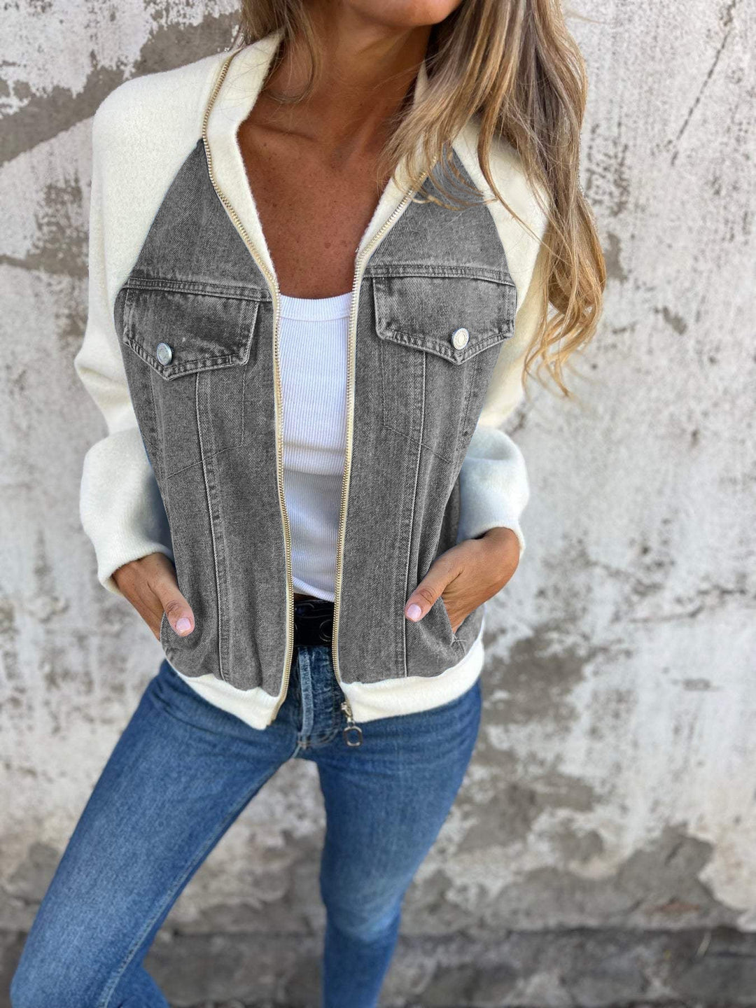 Blouson bomber zippé moderne