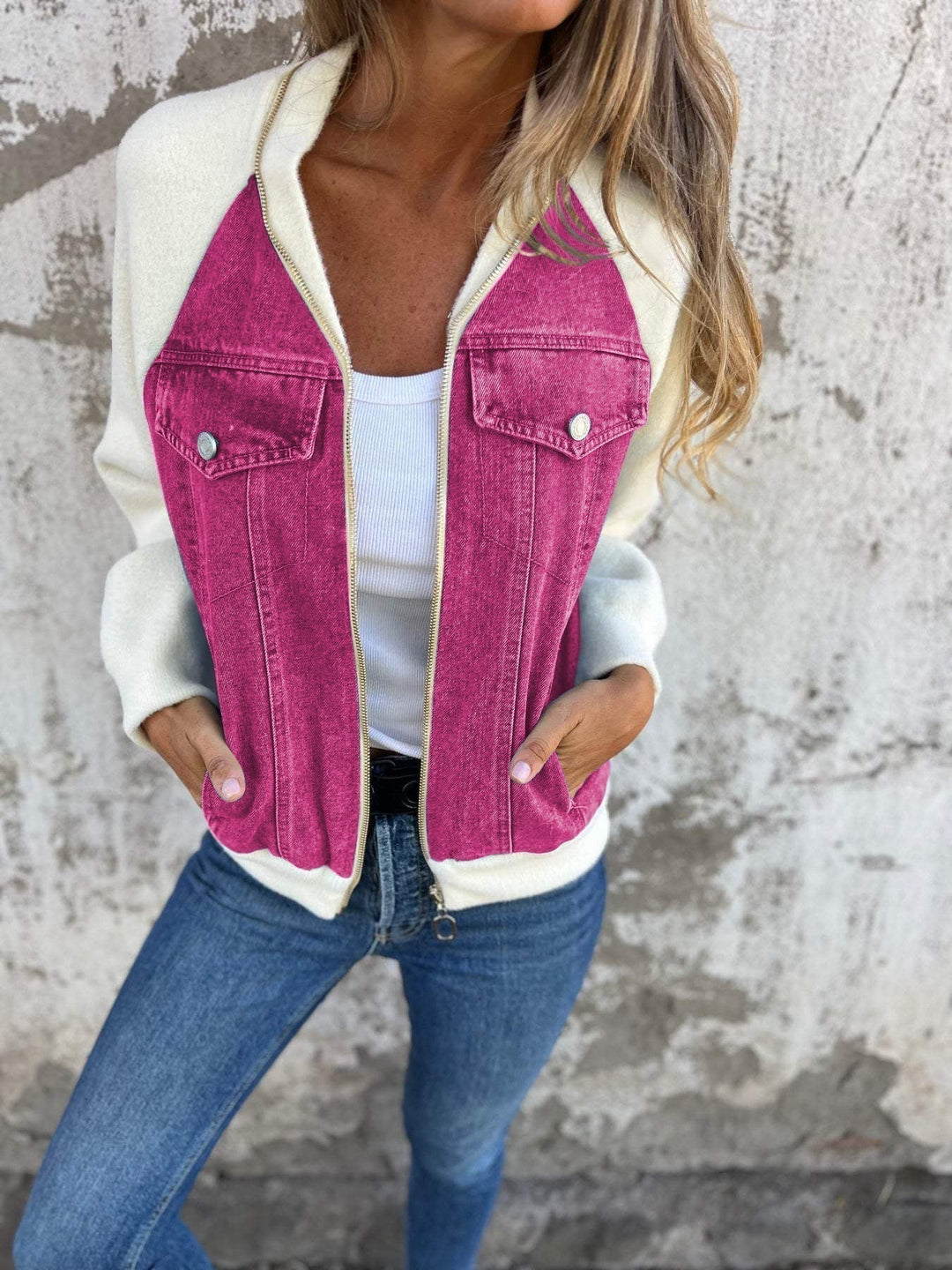 Blouson bomber zippé moderne
