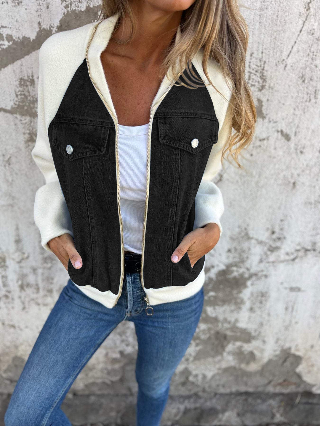 Blouson bomber zippé moderne