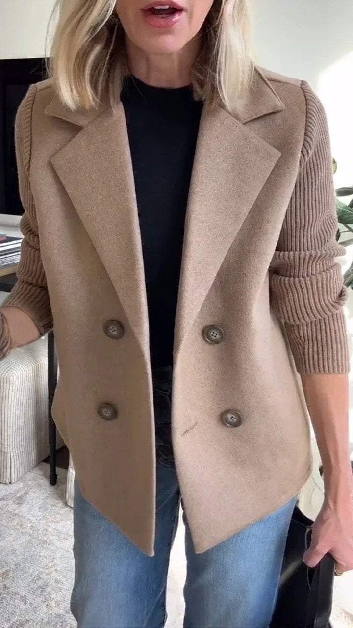 Blazer à manches en tricot chic