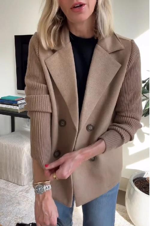 Blazer à manches en tricot chic