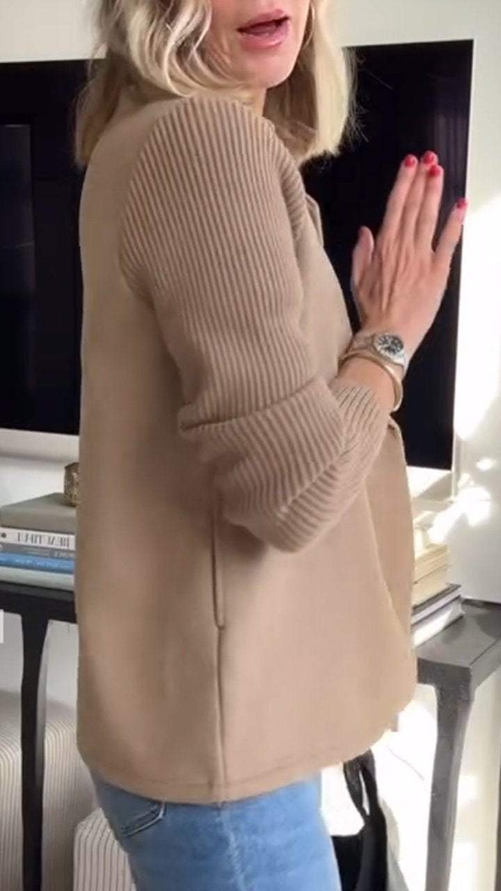 Blazer à manches en tricot chic
