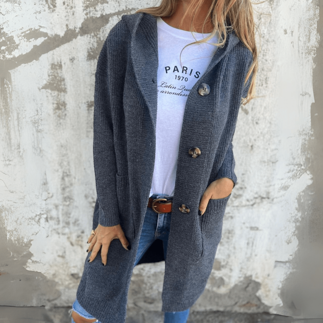 Cardigan long chic ouvert sur le devant
