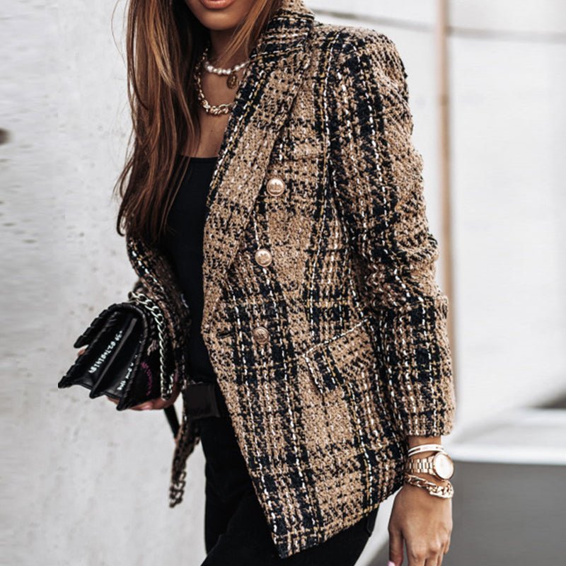Veste blazer légère à carreaux