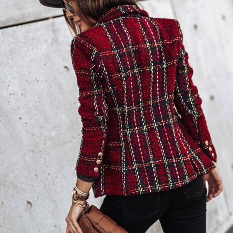 Veste blazer légère à carreaux