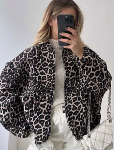 Blouson bomber oversize en cuir