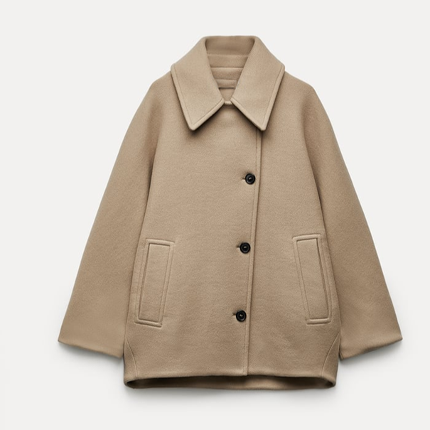 Veste oversize chic en laine pour femme