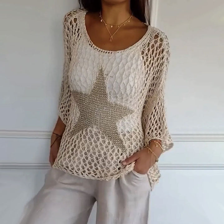 Top en tricot étoilé avec coupe confortable