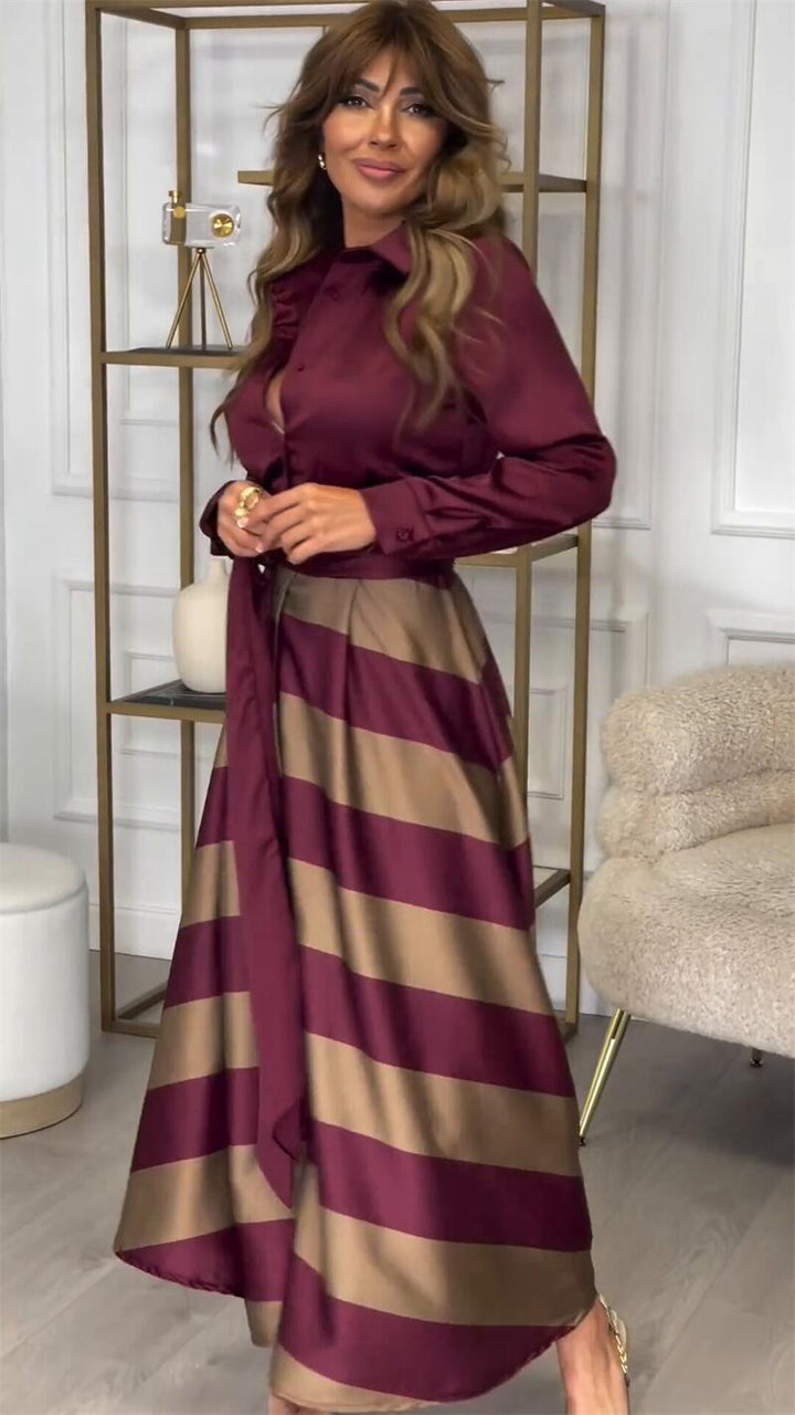 Robe longue sans manches à rayures décontractée