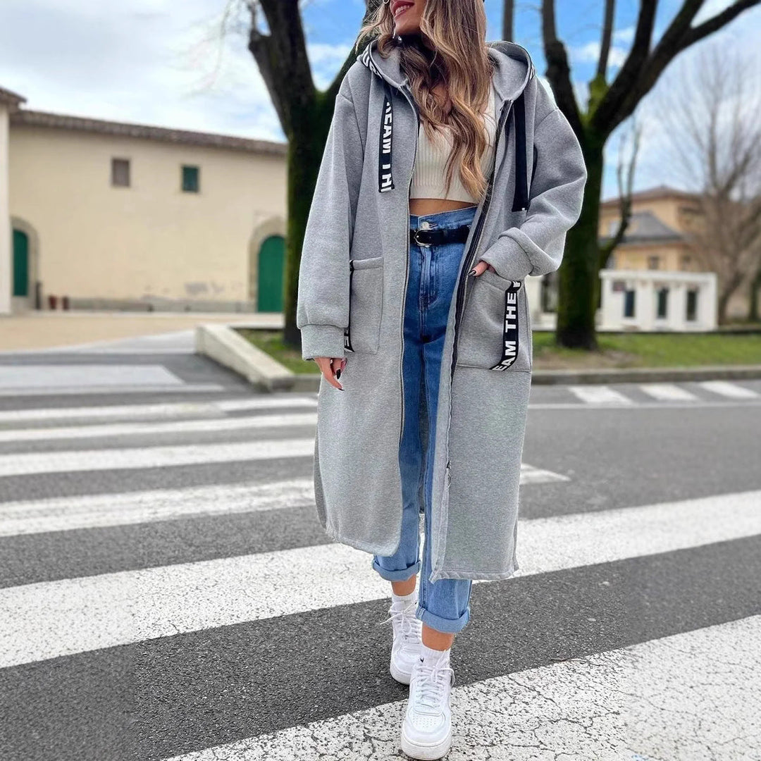 Sweat-shirt à capuche long et élégant