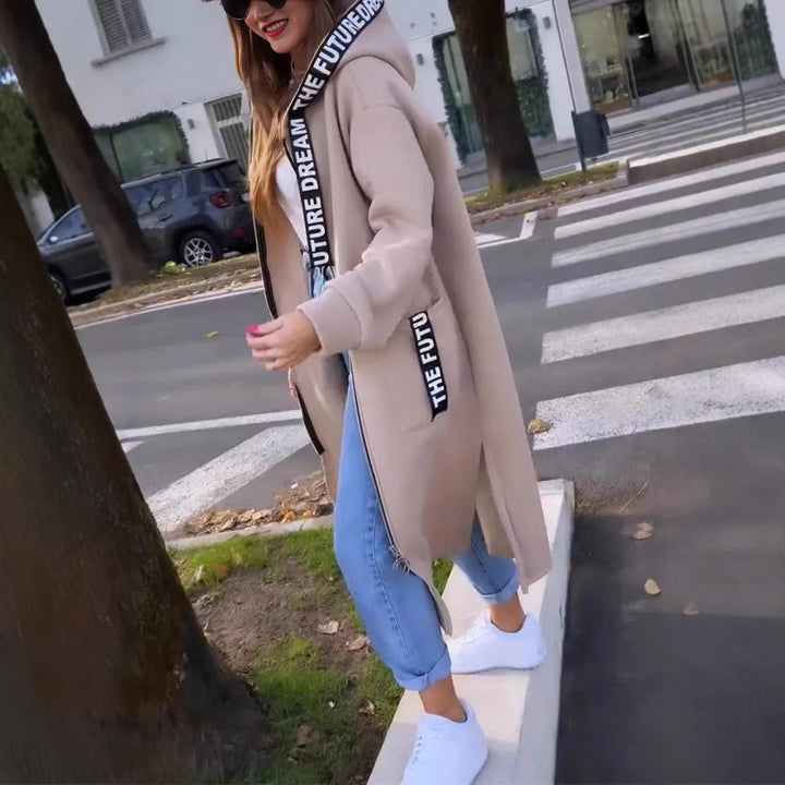 Sweat-shirt à capuche long et élégant