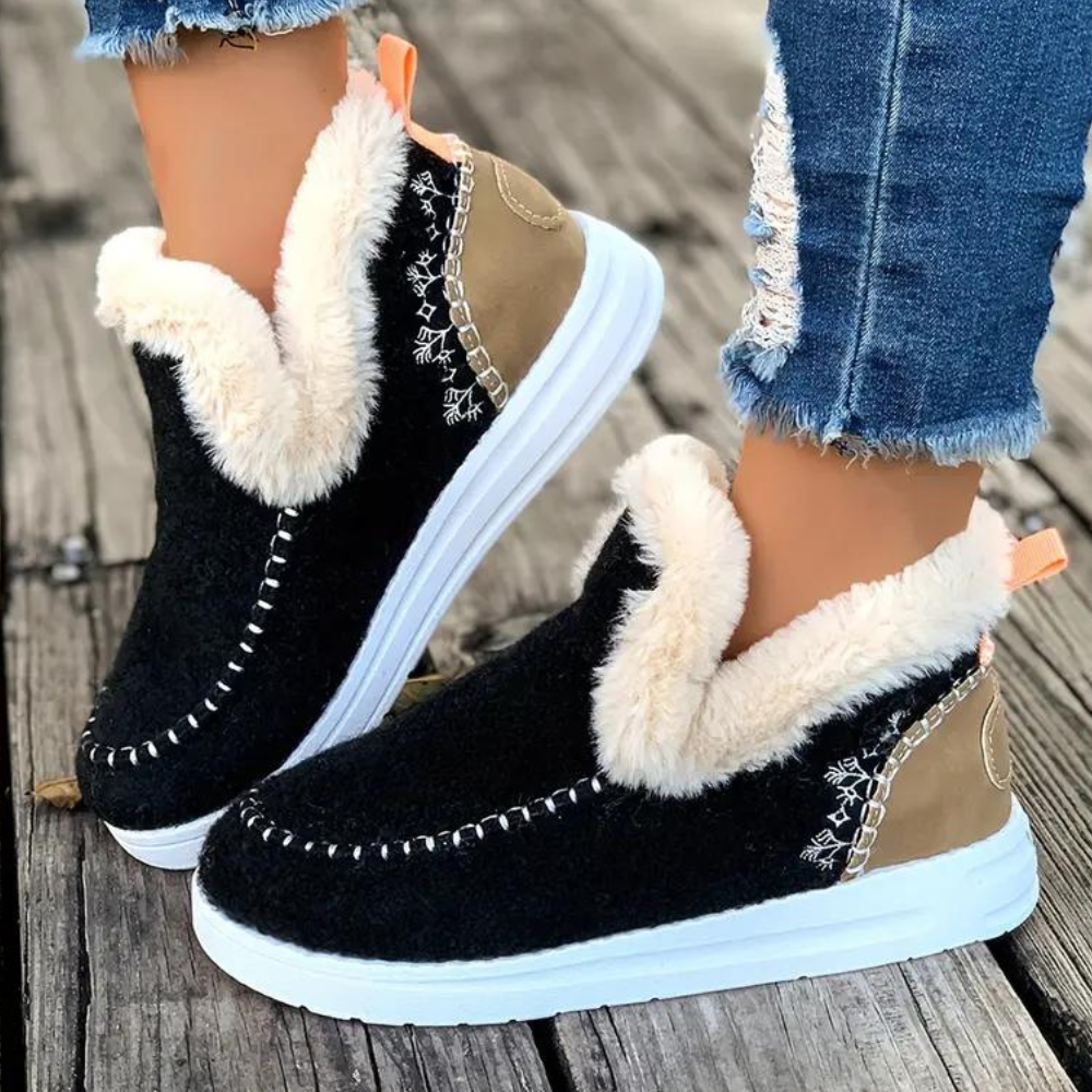 Calliope – Bottes d'hiver orthopédiques doublées peluche pour femme