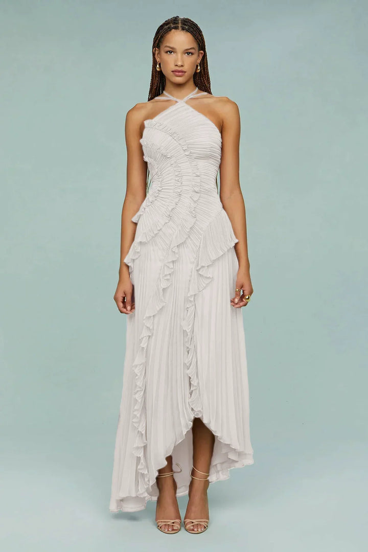 Robe en mousseline plissée amincissante – L'indispensable fluide des escapades en bord de mer