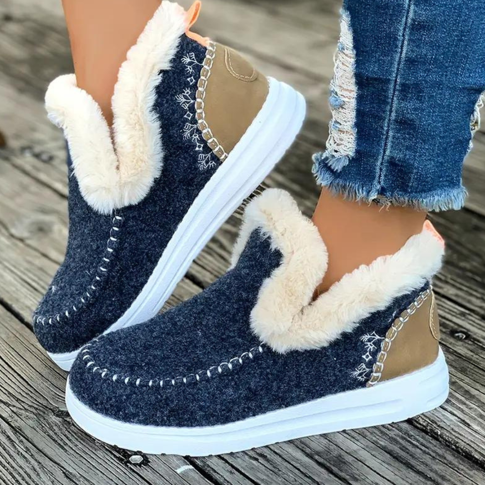 Calliope – Bottes d'hiver orthopédiques doublées peluche pour femme